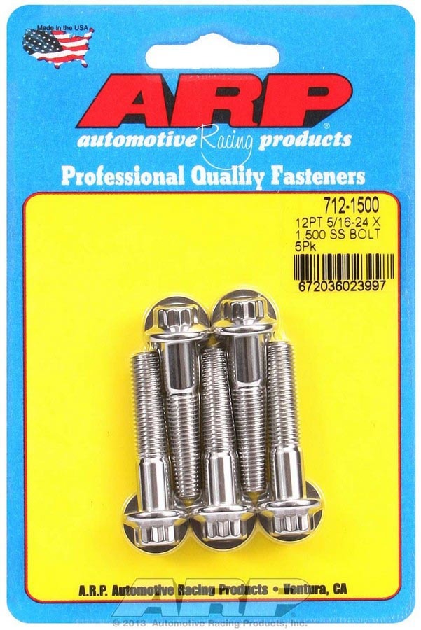 Auto Racing Products 712-1500 S/S Bolt Kit - 12pt. (5) 5/16-24 x 1.500 Auto Racing Products 712-1500