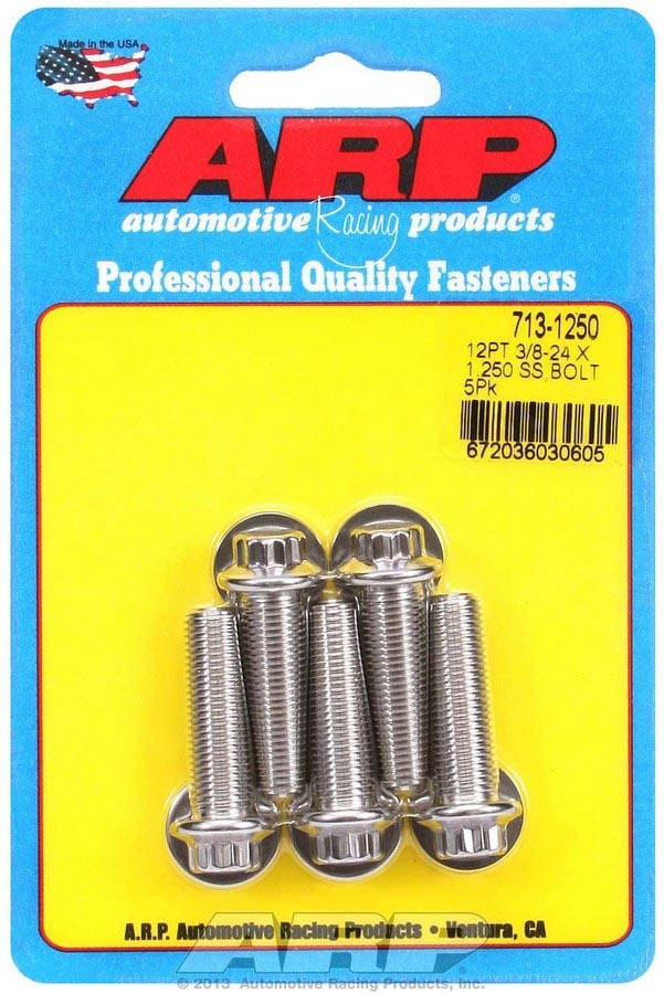 Auto Racing Products 713-1250 S/S Bolt Kit - 12pt. (5) 3/8-24 x 1.250 Auto Racing Products 713-1250