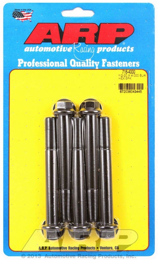 Auto Racing Products 716-4000 1/2-20 x 4.000 6pt Bolt Kit 5PK Auto Racing Products 716-4000