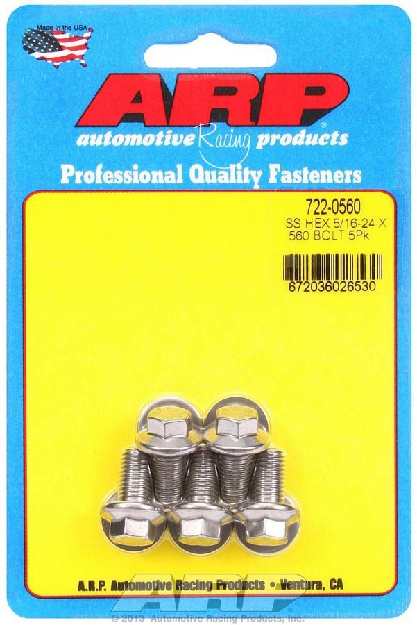 Auto Racing Products 722-0560 S/S Bolt Kit - 6pt. (5) 5/16-24 x .560 Auto Racing Products 722-0560