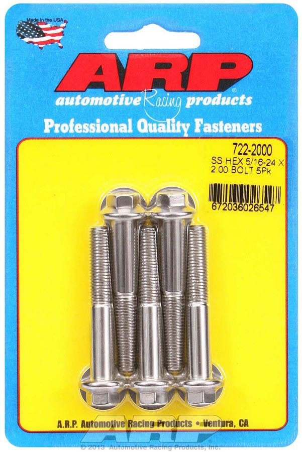 Auto Racing Products 722-2000 Bolt Kit - SS 6pt 5pk 5/16-24 x 2.000 Auto Racing Products 722-2000