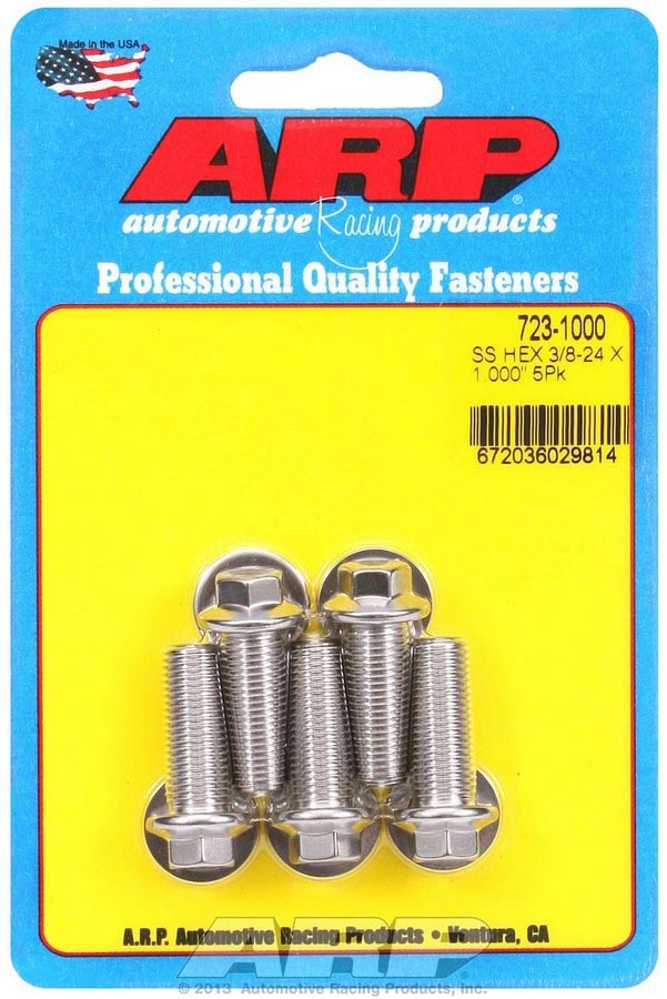Auto Racing Products 723-1000 S/S Bolt Kit - 6pt. (5) 3/8-24 x 1.000 Auto Racing Products 723-1000