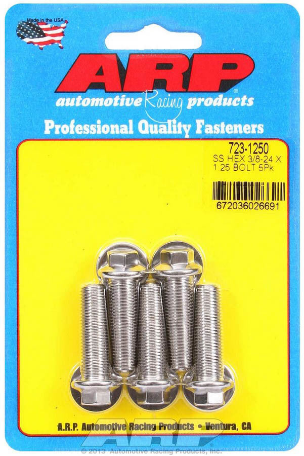 Auto Racing Products 723-1250 S/S Bolt Kit - 6pt. (5) 3/8-24 x 1.250 Auto Racing Products 723-1250