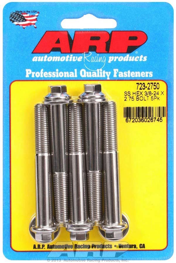 Auto Racing Products 723-2750 S/S Bolt Kit - 6pt. (5) 3/8-24 x 2.750 Auto Racing Products 723-2750
