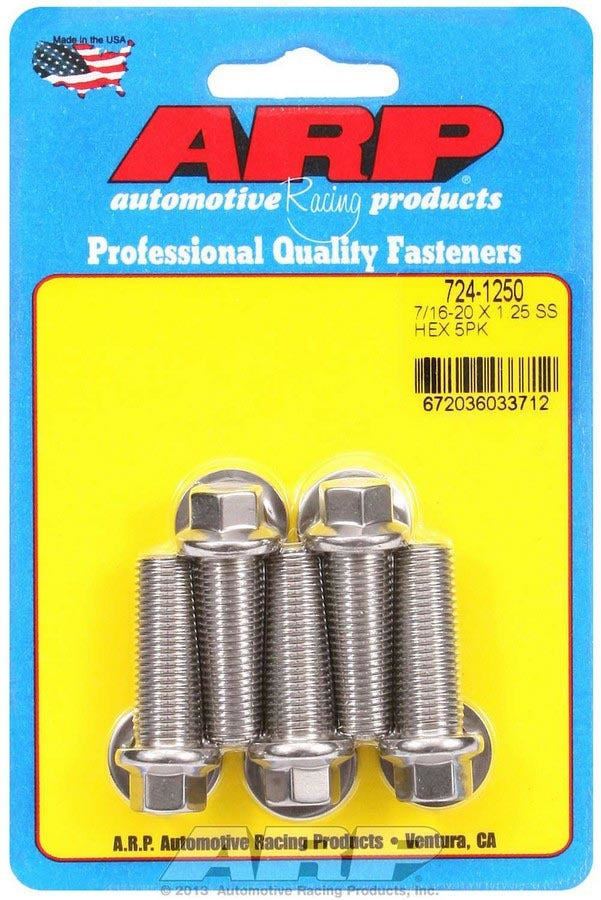 Auto Racing Products 724-1250 S/S Bolt Kit 6pt 5pk 7/16-20 x 1.250 Auto Racing Products 724-1250