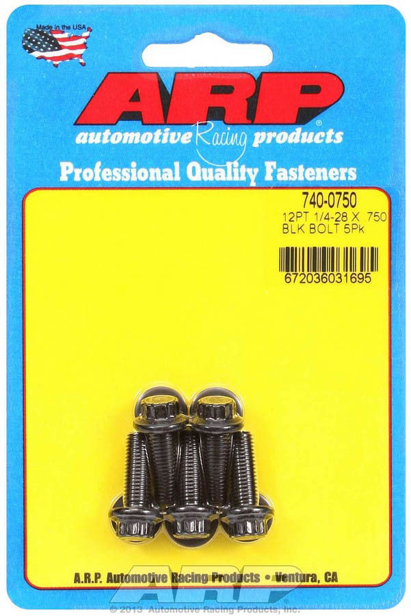 Auto Racing Products 740-0750 Bolt Kit - 12pt. (5) 1/4-28 x .750 Auto Racing Products 740-0750