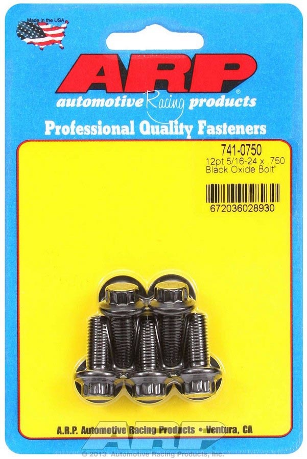 Auto Racing Products 741-0750 Bolt Kit - 12pt. (5) 5/16-24 x .750 Auto Racing Products 741-0750