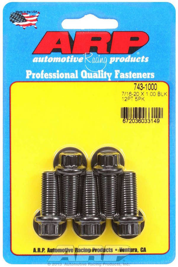 Auto Racing Products 743-1000 Bolt Kit - 12pt. (5) 7/16-20 x 1.000 Auto Racing Products 743-1000
