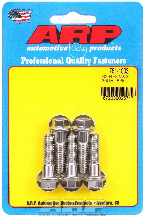 Auto Racing Products 761-1003 S/S Bolt Kit - 6pt. (5) 8mm x 1.25 x 30 Auto Racing Products 761-1003