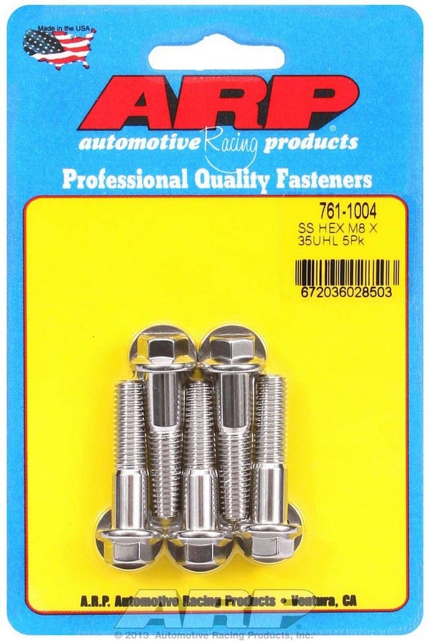 Auto Racing Products 761-1004 S/S Bolt Kit - 6pt. (5) 8mm x 1.25 x 35mm Auto Racing Products 761-1004