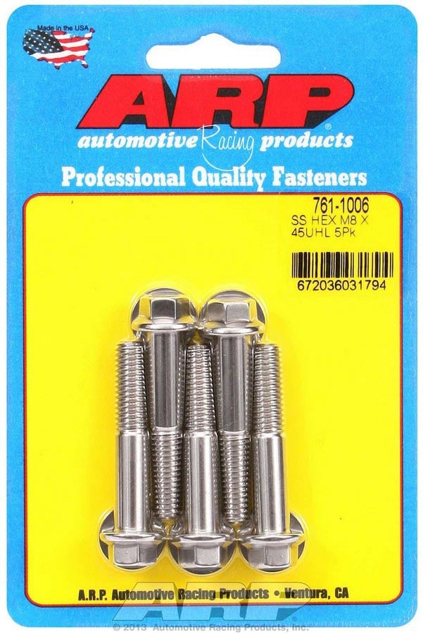 Auto Racing Products 761-1006 Bolt Kit - SS 6pt 5pk 8mm x 1.25 x 45mm Auto Racing Products 761-1006