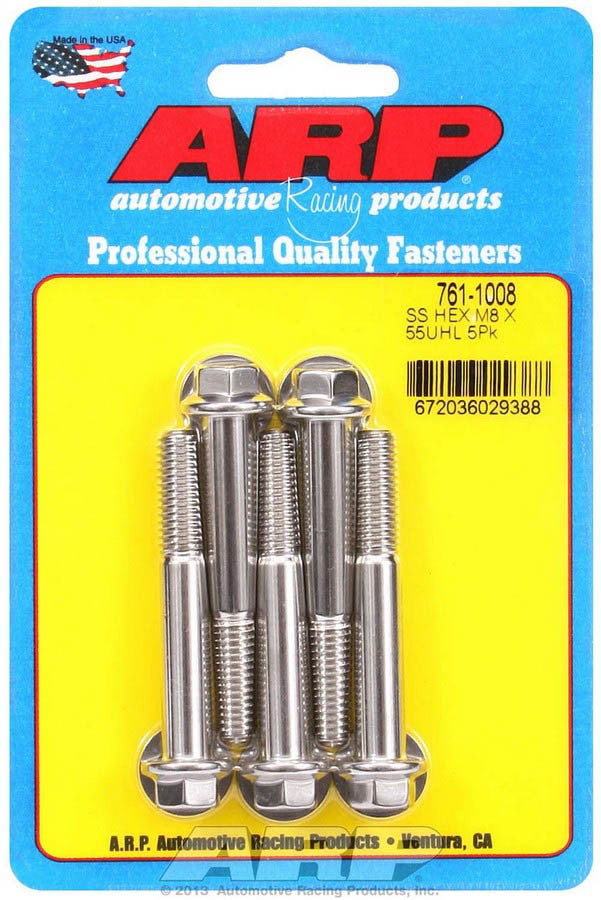 Auto Racing Products 761-1008 Bolt Kit - SS 6pt 5pk 8mm x 1.25 x 55mm Auto Racing Products 761-1008