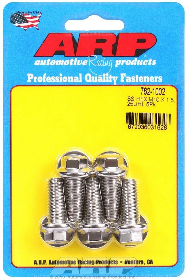 Auto Racing Products 762-1002 S/S Bolt Kit - 6pt. (5) 10mm x 1.5 x 25mm Auto Racing Products 762-1002