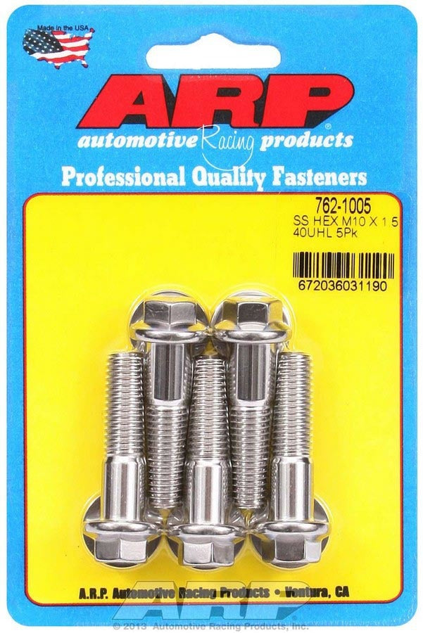 Auto Racing Products 762-1005 10mm x1.50x40 SS Hex Bolt Kit 5pk Auto Racing Products 762-1005