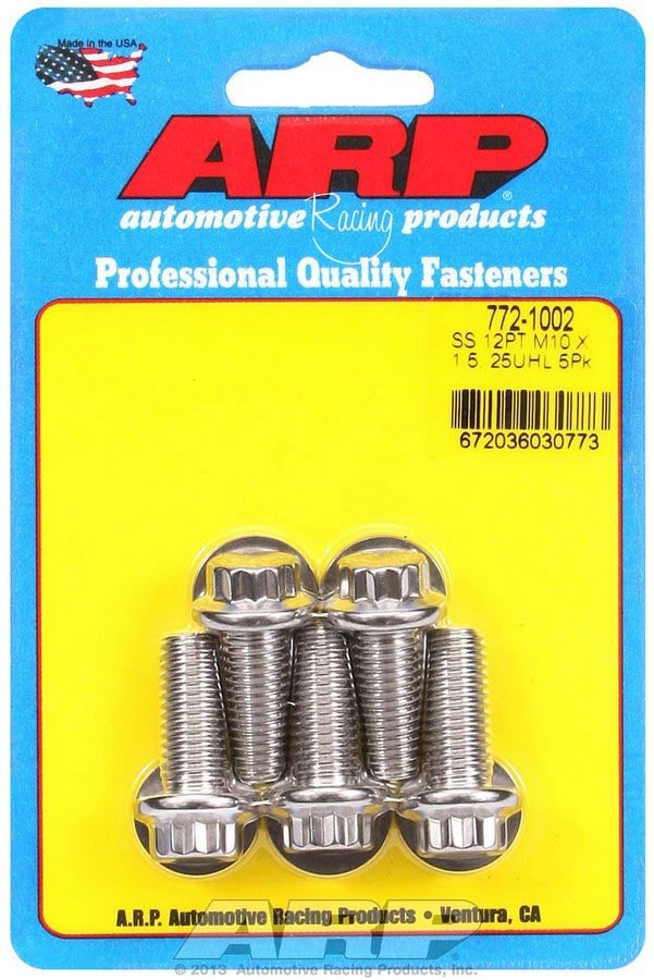 Auto Racing Products 772-1002 S/S Bolt Kit - 12pt. (5) 10mm x 1.5 x 25mm Auto Racing Products 772-1002