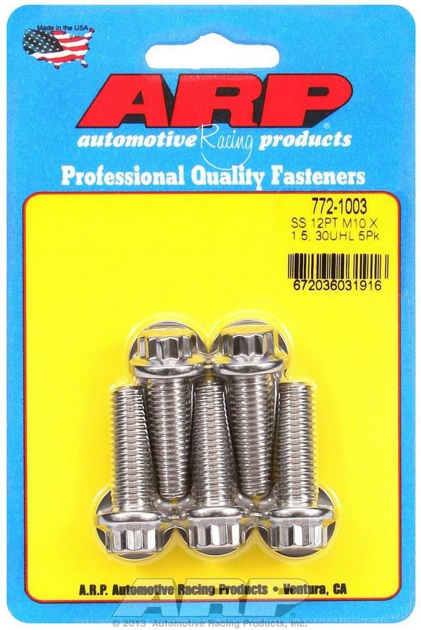 Auto Racing Products 772-1003 Bolt Kit - SS 12pt 5pk 10mm x 1.50 x 30mm Auto Racing Products 772-1003
