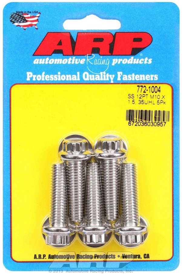 Auto Racing Products 772-1004 S/S Bolt Kit - 12pt. (5) 10mm x 1.5 x 35mm Auto Racing Products 772-1004