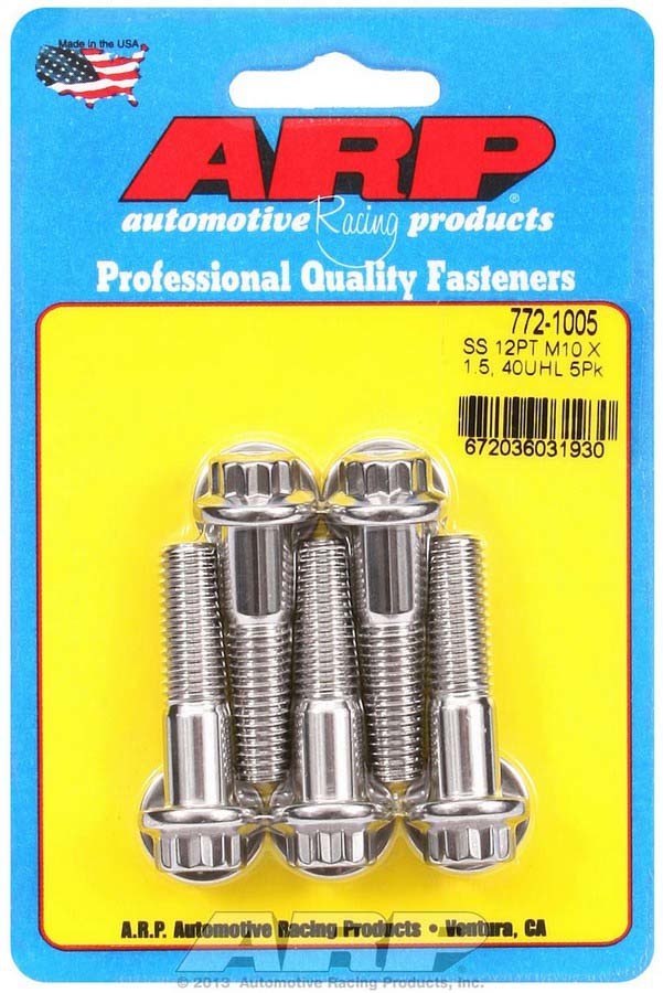 Auto Racing Products 772-1005 S/S Bolt Kit - 12pt. (5) 10mm x 1.5 x 40mm Auto Racing Products 772-1005