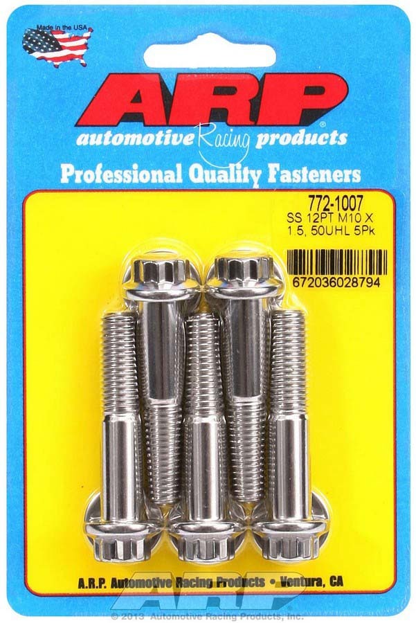 Auto Racing Products 772-1007 S/S Bolt Kit - 12pt. (5) 10mm x 1.5 x 50mm Auto Racing Products 772-1007