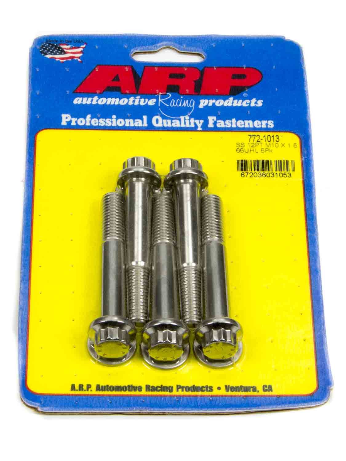 Auto Racing Products 772-1013 S/S Bolt Kit - 12pt. (5) 10mm x 1.5 x 65mm Auto Racing Products 772-1013