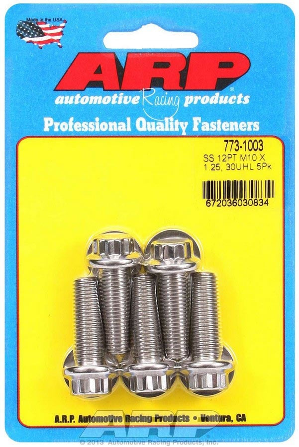 Auto Racing Products 773-1003 Bolt Kit - SS 12pt 5pk 10mm x 1.25 x 30mm Auto Racing Products 773-1003