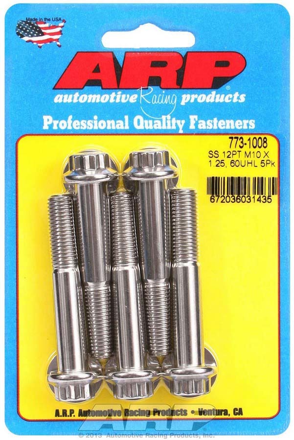 Auto Racing Products 773-1008 Bolt Kit - SS 12pt 5pk 10mm x 1.25 x 60mm Auto Racing Products 773-1008