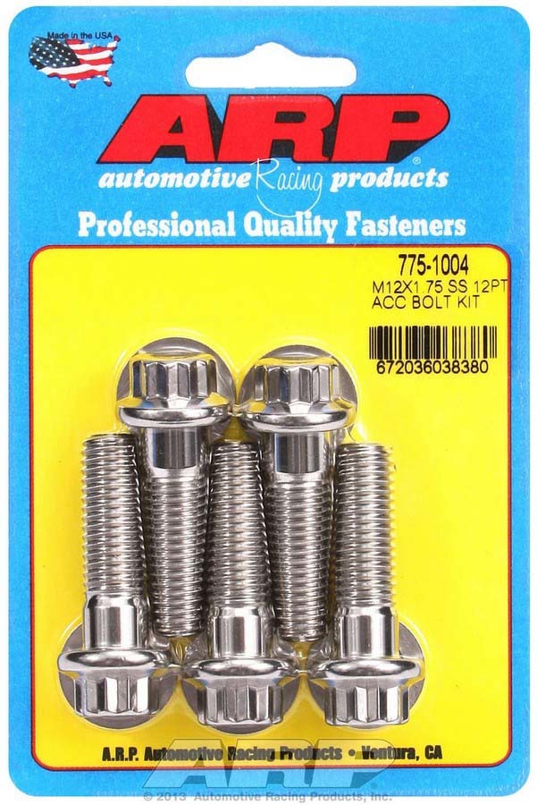 Auto Racing Products 775-1004 S/S Bolt Kit - 12pt. (5) 12mm x 1.75 x 40mm Auto Racing Products 775-1004