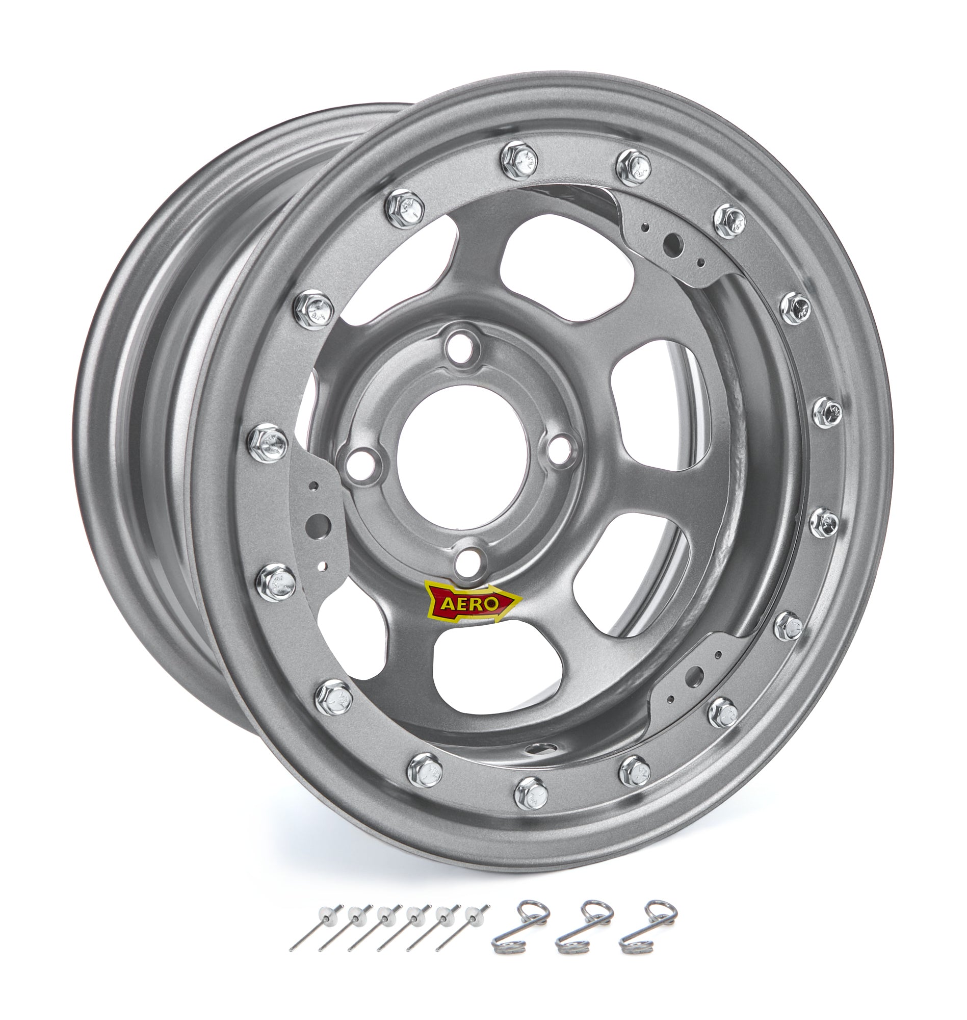Aero Race Wheels 33-074520S 13x7 2in. 4.50 Silver Beadlock Wheel Aero Race Wheels 33-074520S