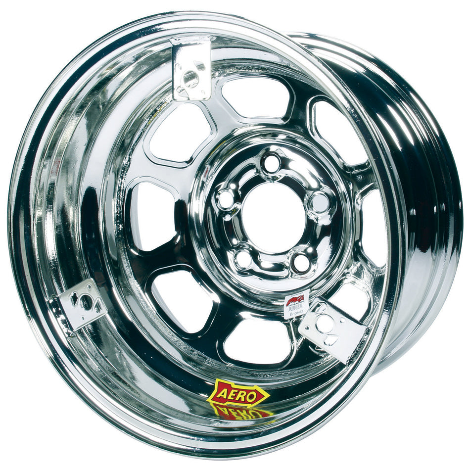 Aero Race Wheels 52-285020T3 15X8 2in 5.00 Chrome w/ 3 Tabs for Mudcover Aero Race Wheels 52-285020T3