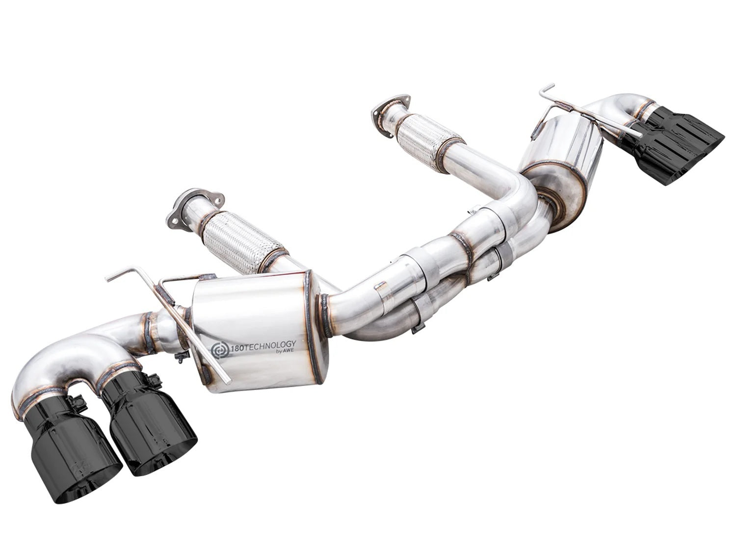 AWE Tuning 3015-43159 C8 Corvette Exhaust Quad Black Tips AWE Tuning 3015-43159