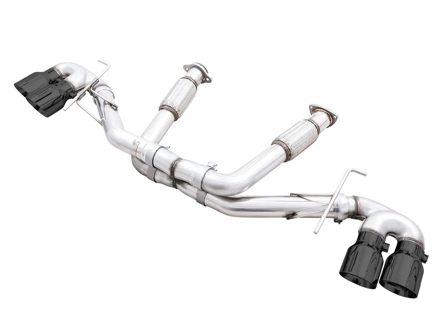 AWE Tuning 3020-43086 C8 Corvette Exhaust Quad Black Tips AWE Tuning 3020-43086