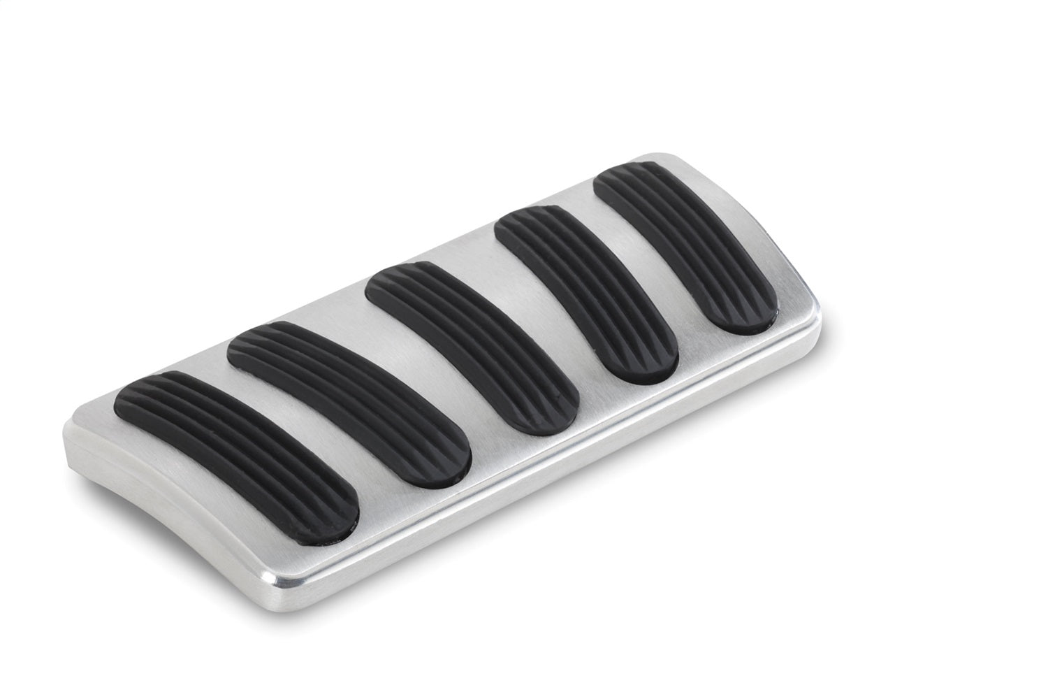 Lokar BAG-6135 Brake Pedal Pad; Brushed Aluminum; Curved; w/Rubber Insert; Billet Aluminum; Lokar BAG-6135