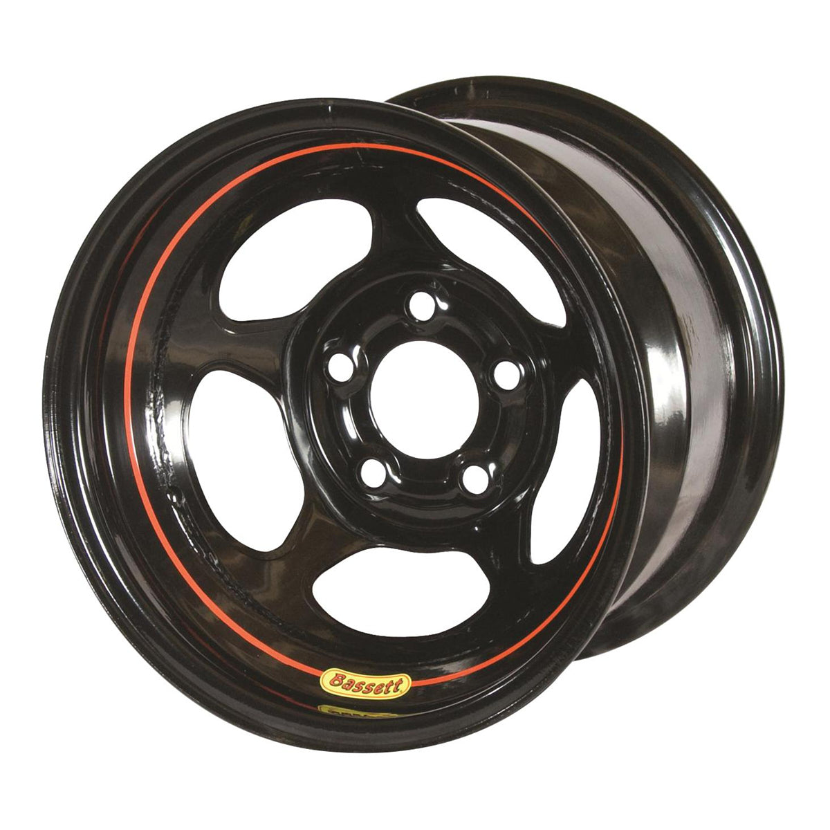 Bassett 50L53 Wheel 15in x 10in 3in BS 5x5 Black Inertia Bassett 50L53