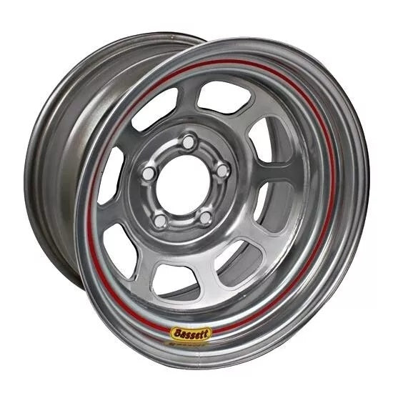 Bassett 57SF2S Wheel 15x7 5x4.5 2in BS Silver Spun Bassett 57SF2S