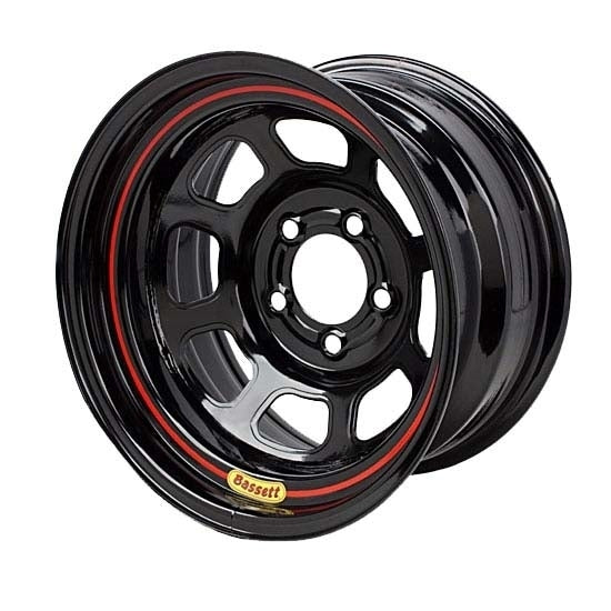 Bassett 57SH35 Wheel 15x7 D Hole 4 x 100mm 3.5in Black Bassett 57SH35