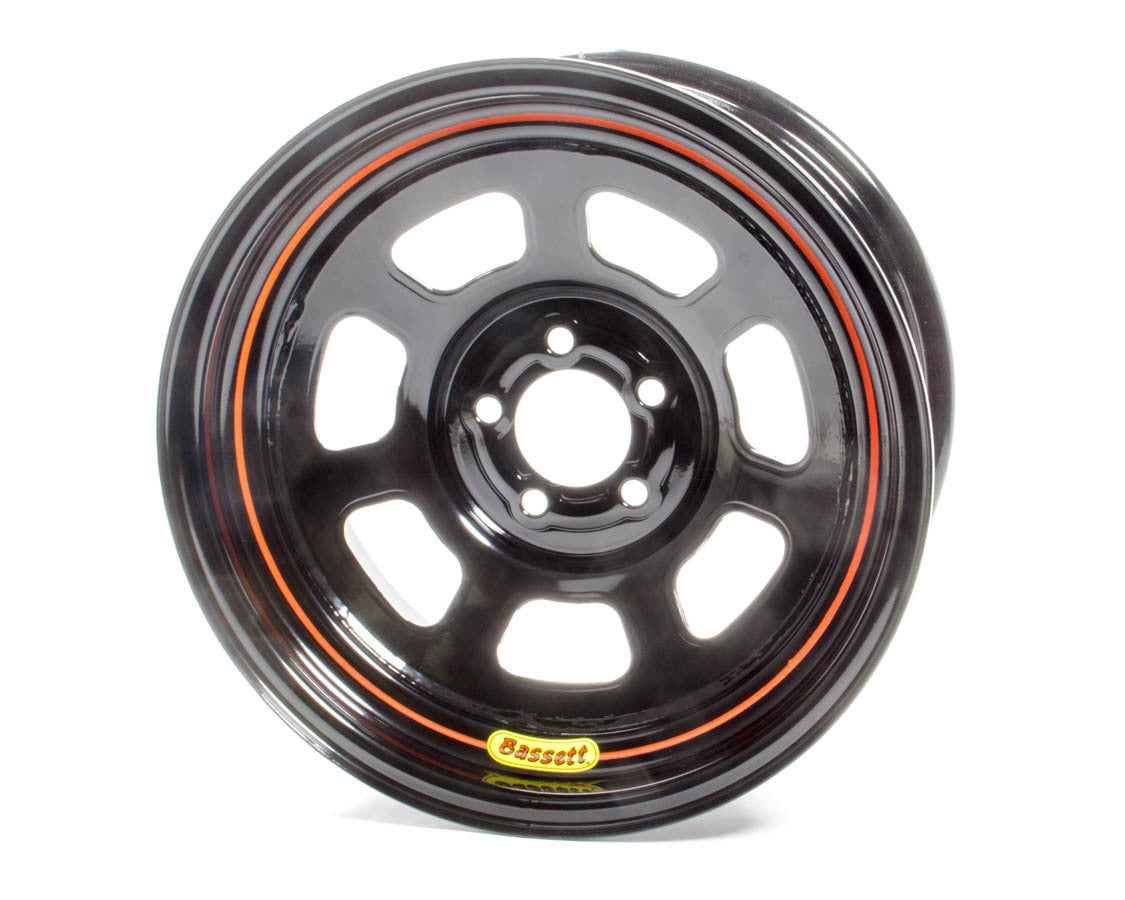 Bassett 57SN4 Wheel 15x7 5x100mm D- Hole 4in BS Black Bassett 57SN4