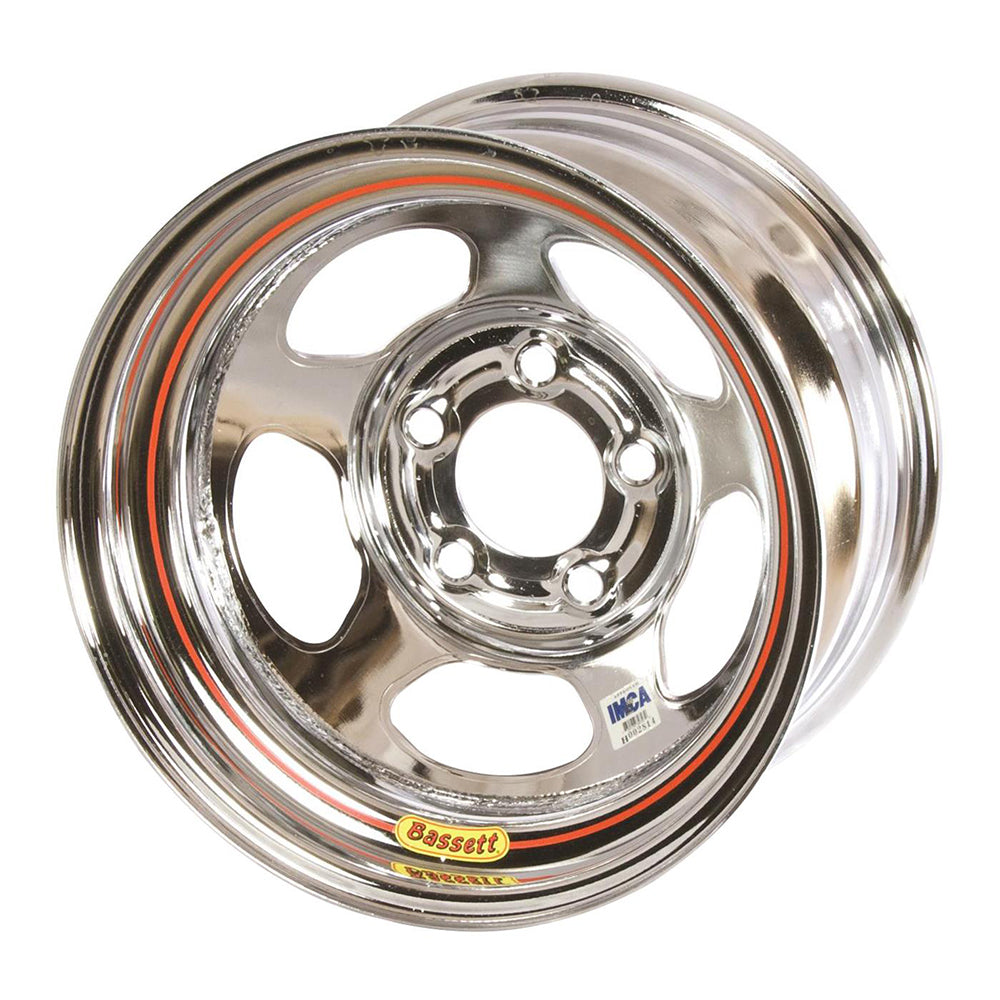 Bassett 58A52IC 15x8 IMCA Chrome Inertia 5x5 Bassett 58A52IC