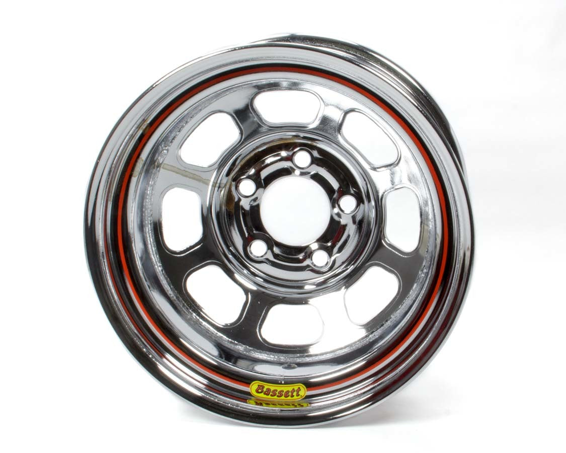 Bassett 58D52EC 15x8 Wheel 5x5 Chrome D-Hole Armor Edge Bassett 58D52EC