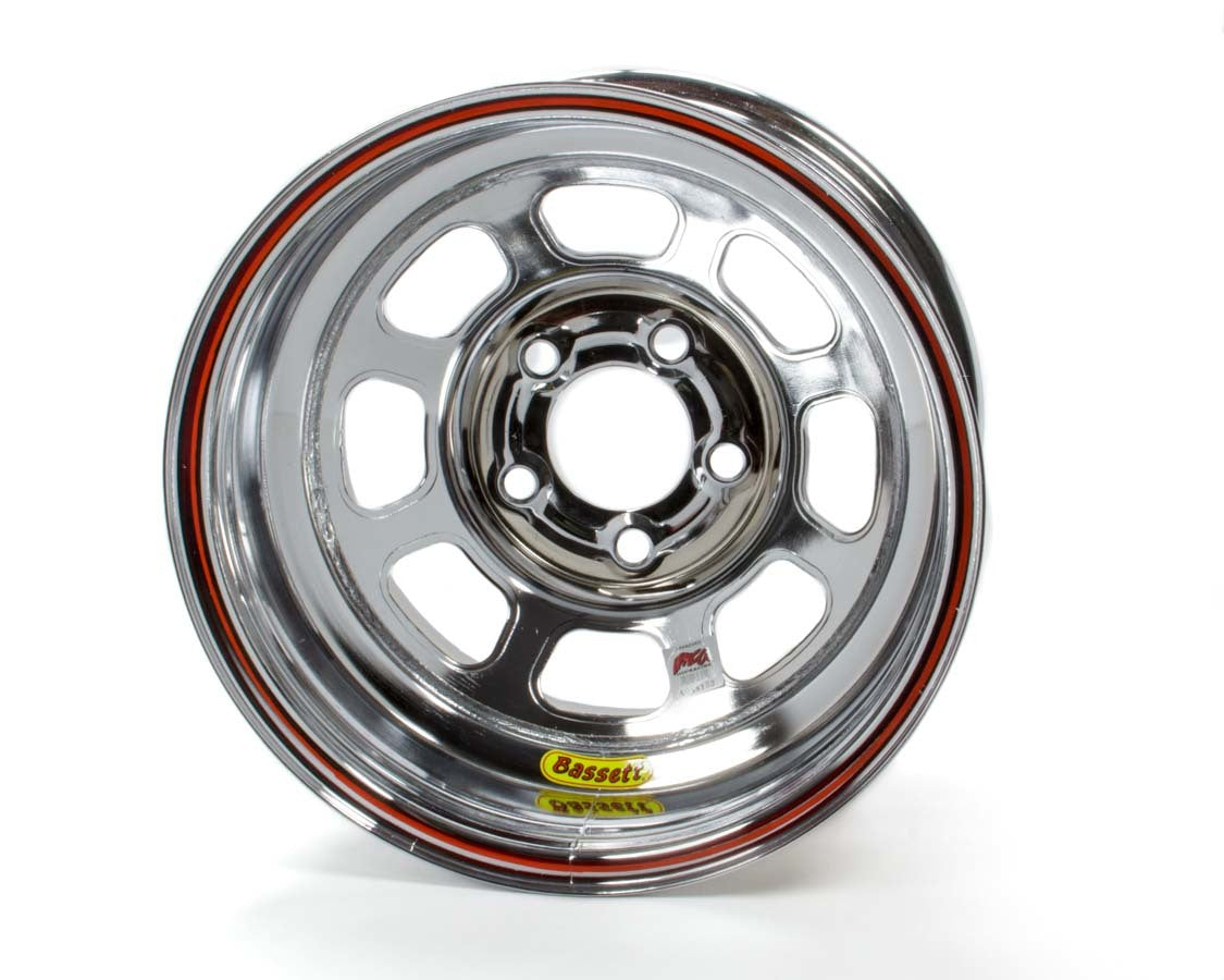 Bassett 58D52IRBC 15x8 IMCA Wheel Rev. Bell D-Hole Chrome Bassett 58D52IRBC