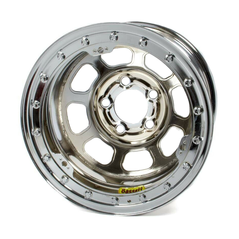 Bassett 58D54ICLK 15x8 B/L Chrome Wheel 5x5 4in BS Bassett 58D54ICLK