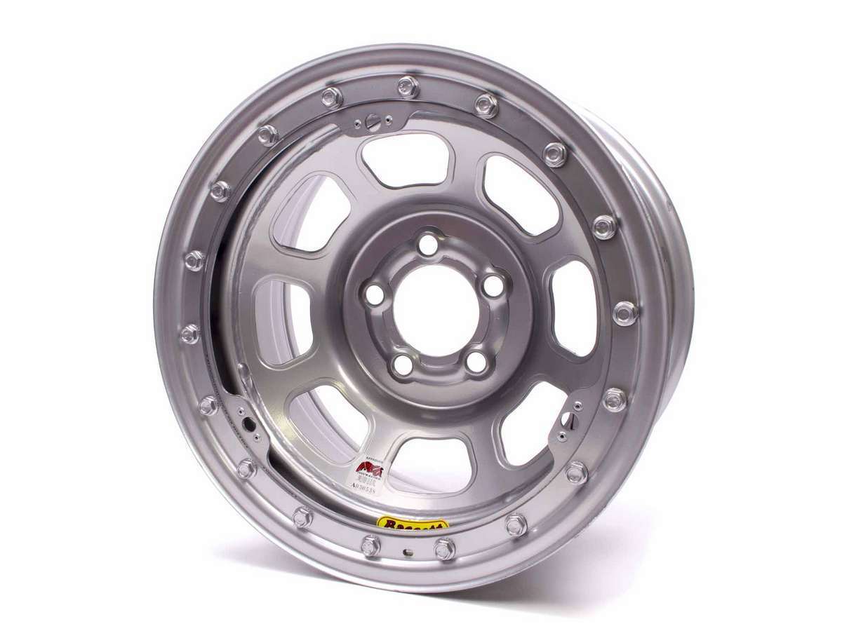 Bassett 58DC475ISLK 15x8 IMCA B/Lock Wheel D-Hole Silver 5x4.75 Bassett 58DC475ISLK