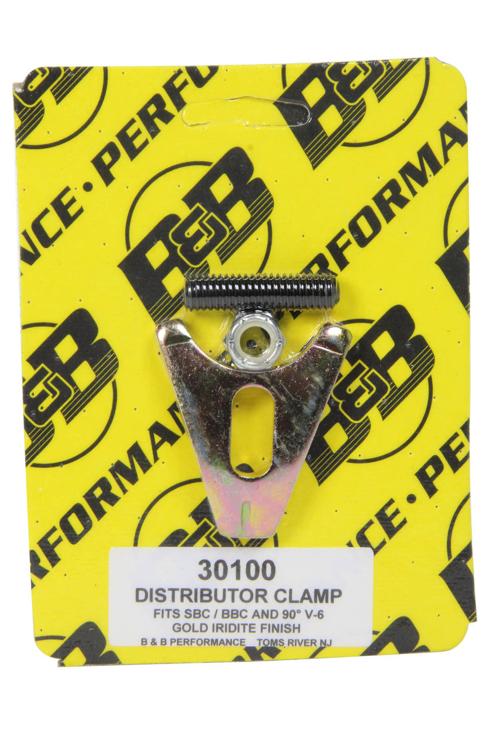 B & B Performance 30100 Distributor Clamp - Chevy V8- Gold B & B Performance 30100