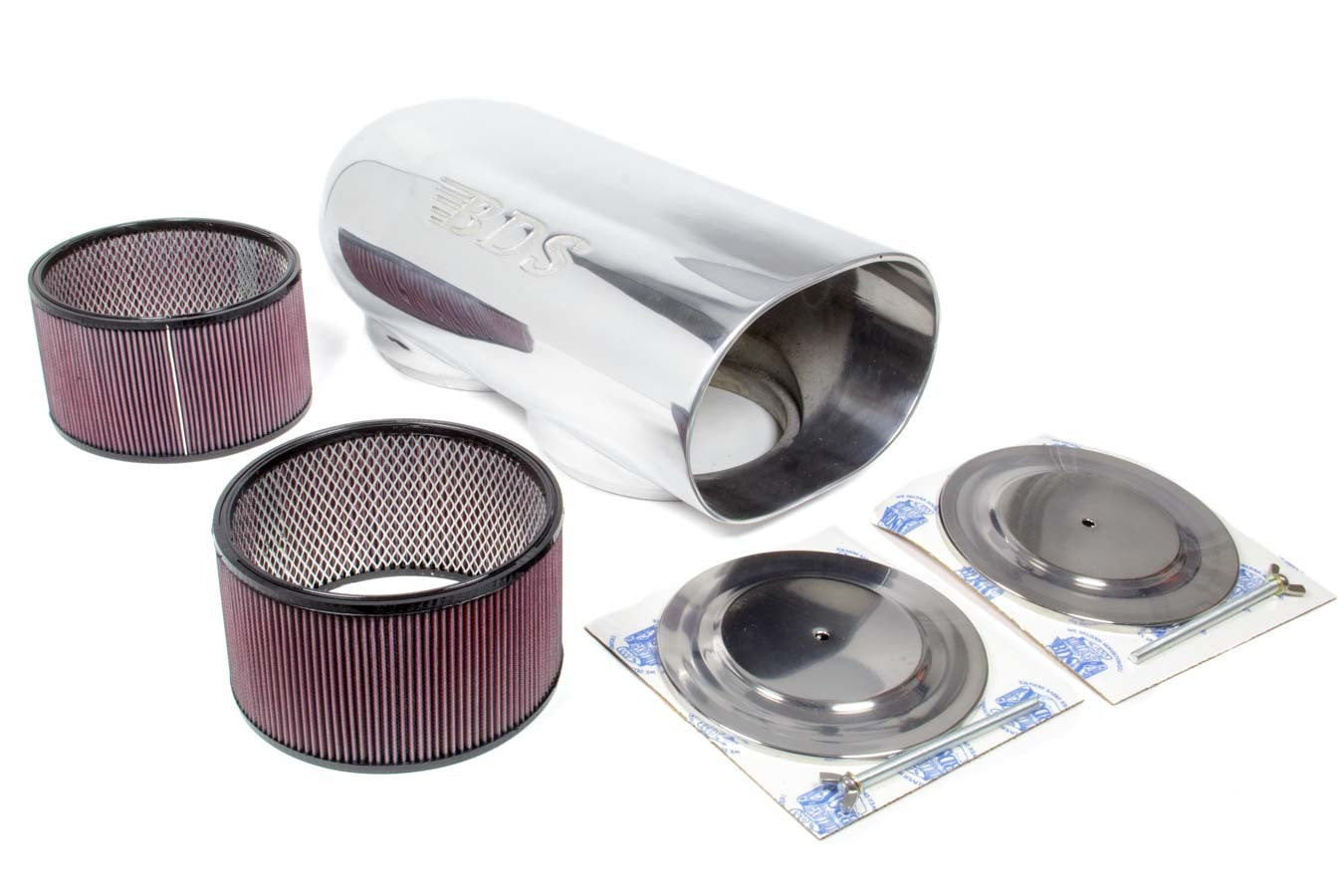 Blower Drive Service SC-9003 Dual Dominator Scoop w/ Filters - Polished Blower Drive Service SC-9003