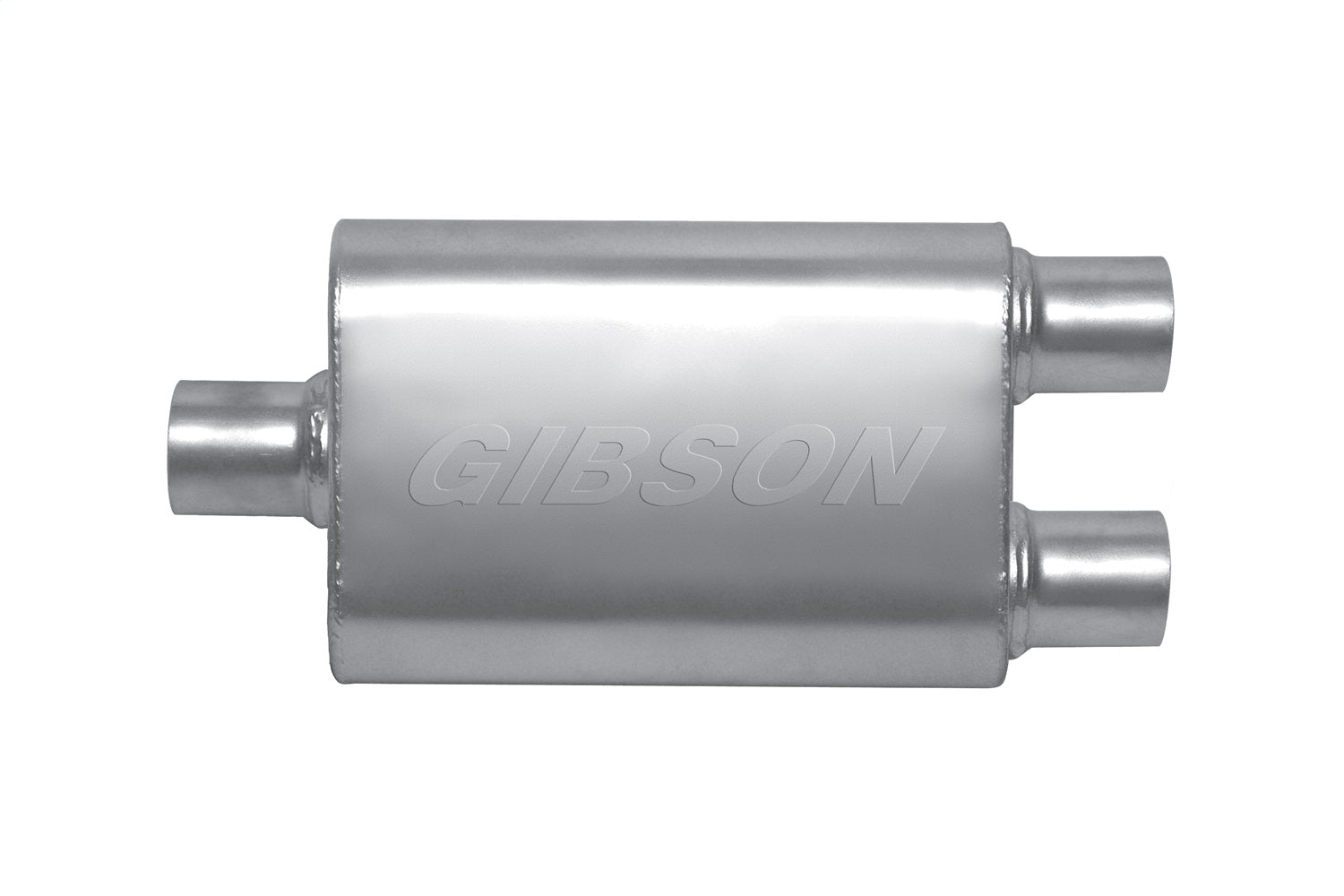 Gibson Performance Exhaust BM0109 MWA Center/Dual Oval Muffler; Stainless Gibson Performance Exhaust BM0109