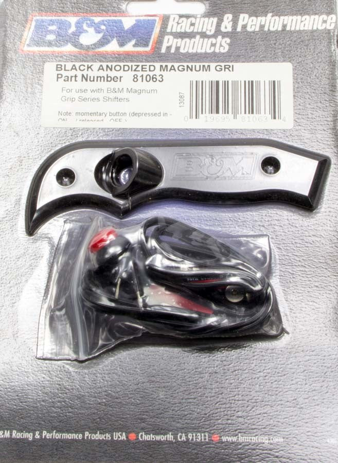 B&M 81063BM Automatic Transmission Shift Knob; Stealth Magnum Grip w/Button Actuator; B&M 81063BM
