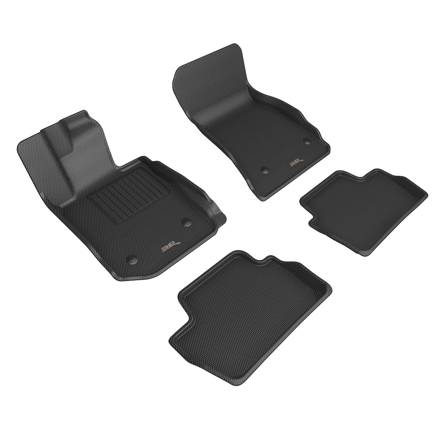3D MAXpider L1BM12501509 KAGU Floor Mat; Black; 4 pc.; 2 pc. Front Row; 2 pc. 2nd Row; A/T Only; 3D MAXpider L1BM12501509