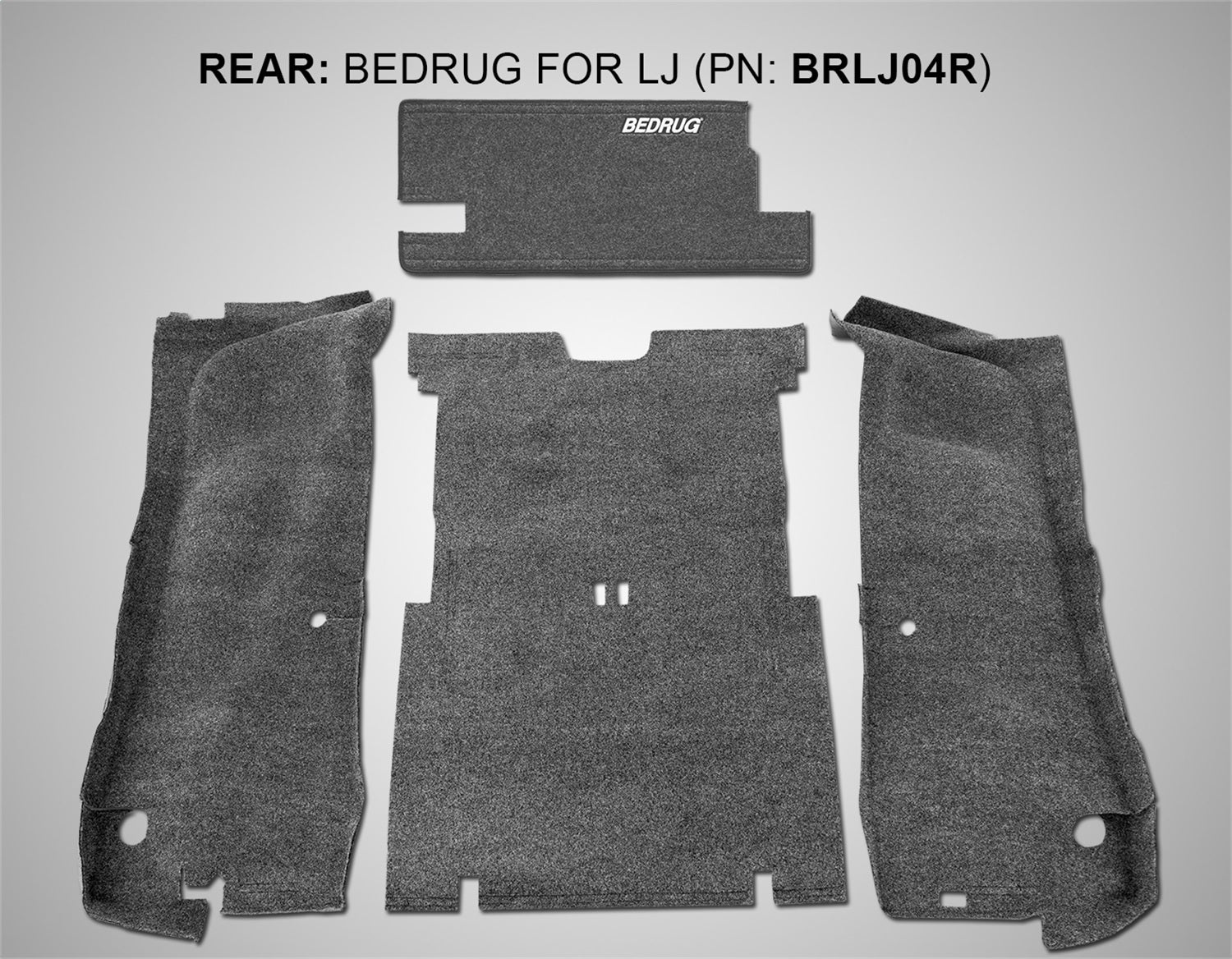 BedRug BRLJ04R JEEP BEDRUG 03-06 JEEP LJ UNLTD REAR 4PC CARGO KIT (INC TLGTE/TUB LINER) BedRug BRLJ04R