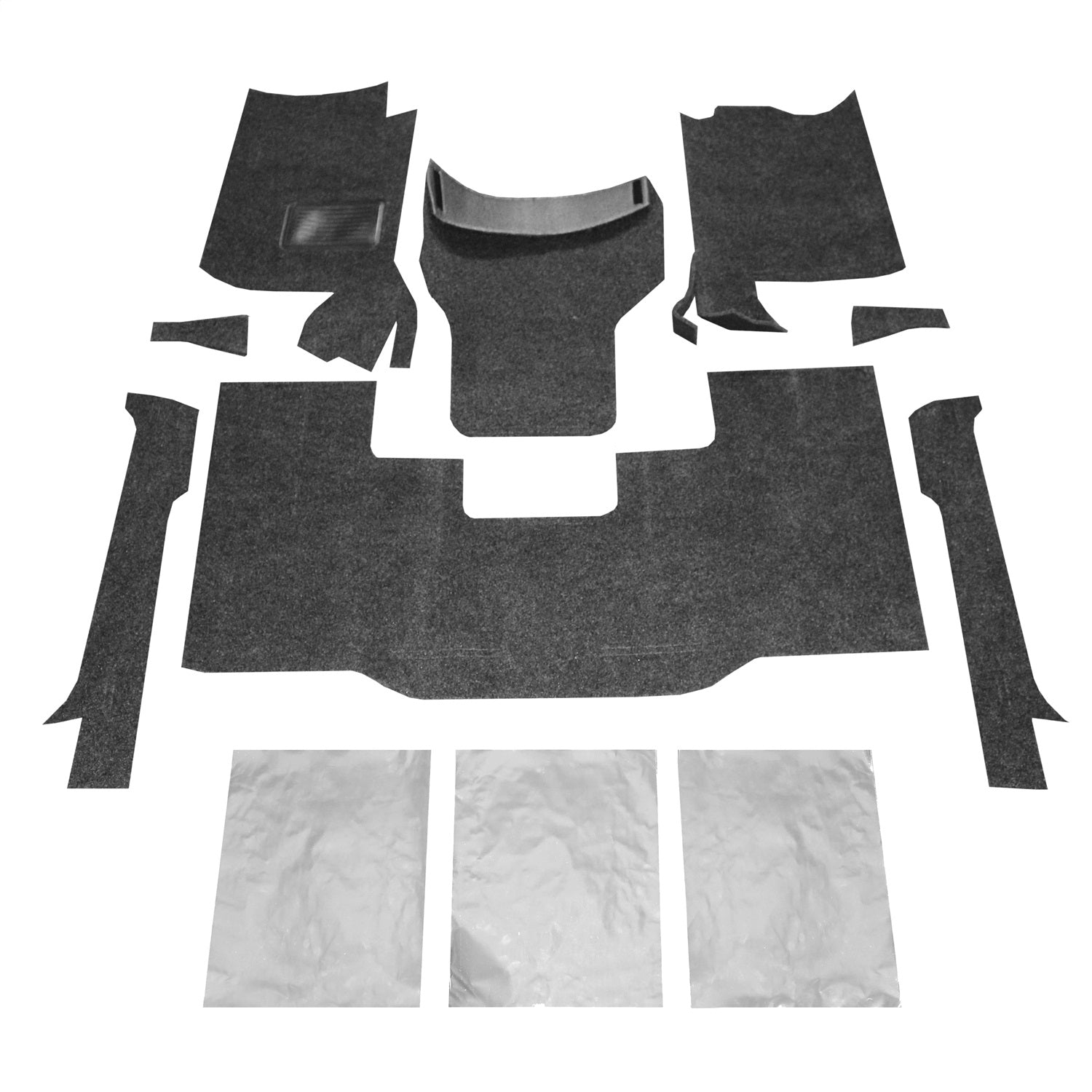 BedRug BRCYJ76F JEEP BEDRUG 76-95 JEEP CJ-7/YJ FRONT KIT 8PC FLOOR KIT (INCLUDES HEAT SHIELDS) BedRug BRCYJ76F