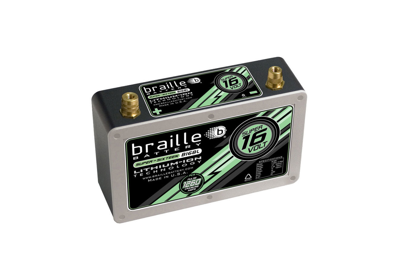 Braille Battery B168L Lithium ION Super 16 Volt Battery 1925 Amps Braille Battery B168L