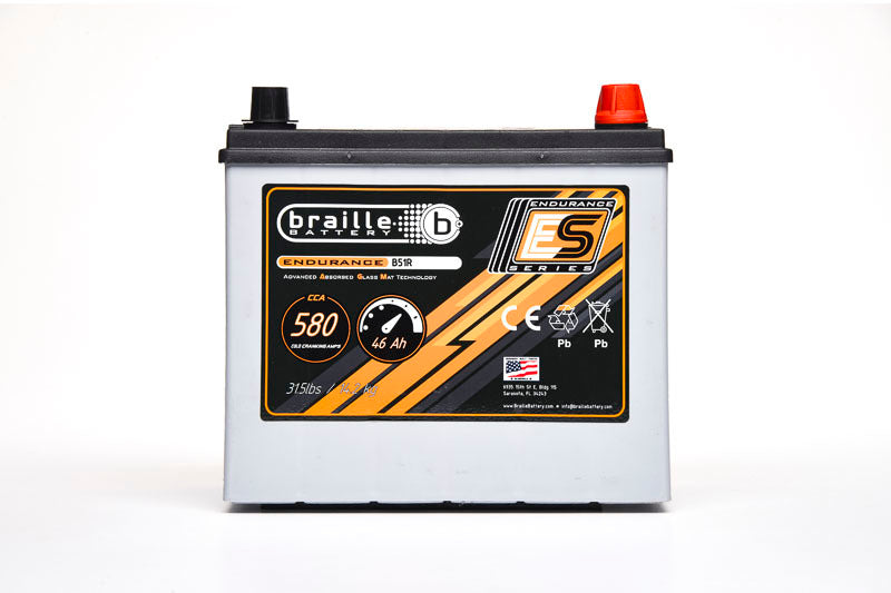 Braille Battery B51R 51R Endurance AGM Battery 580 CCA Braille Battery B51R